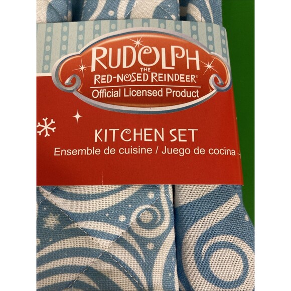 Rudolph The Red-Nosed Reindeer Christmas Kitchen Set - Apron, Oven Mitt, Towel - Picture 5 of 8